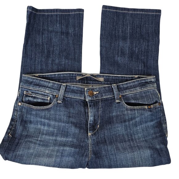 Womens Petite Fit W27 Blue Medium Washed Denim Capri Mom Normcore Casual Jeans - Picture 3 of 16